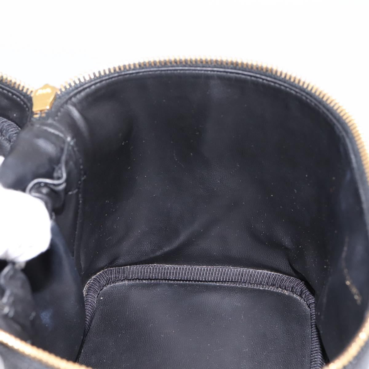 Chanel Vintage Timeless Cosmetic Case Caviar Black Leather Handbag (Pre-Owned)