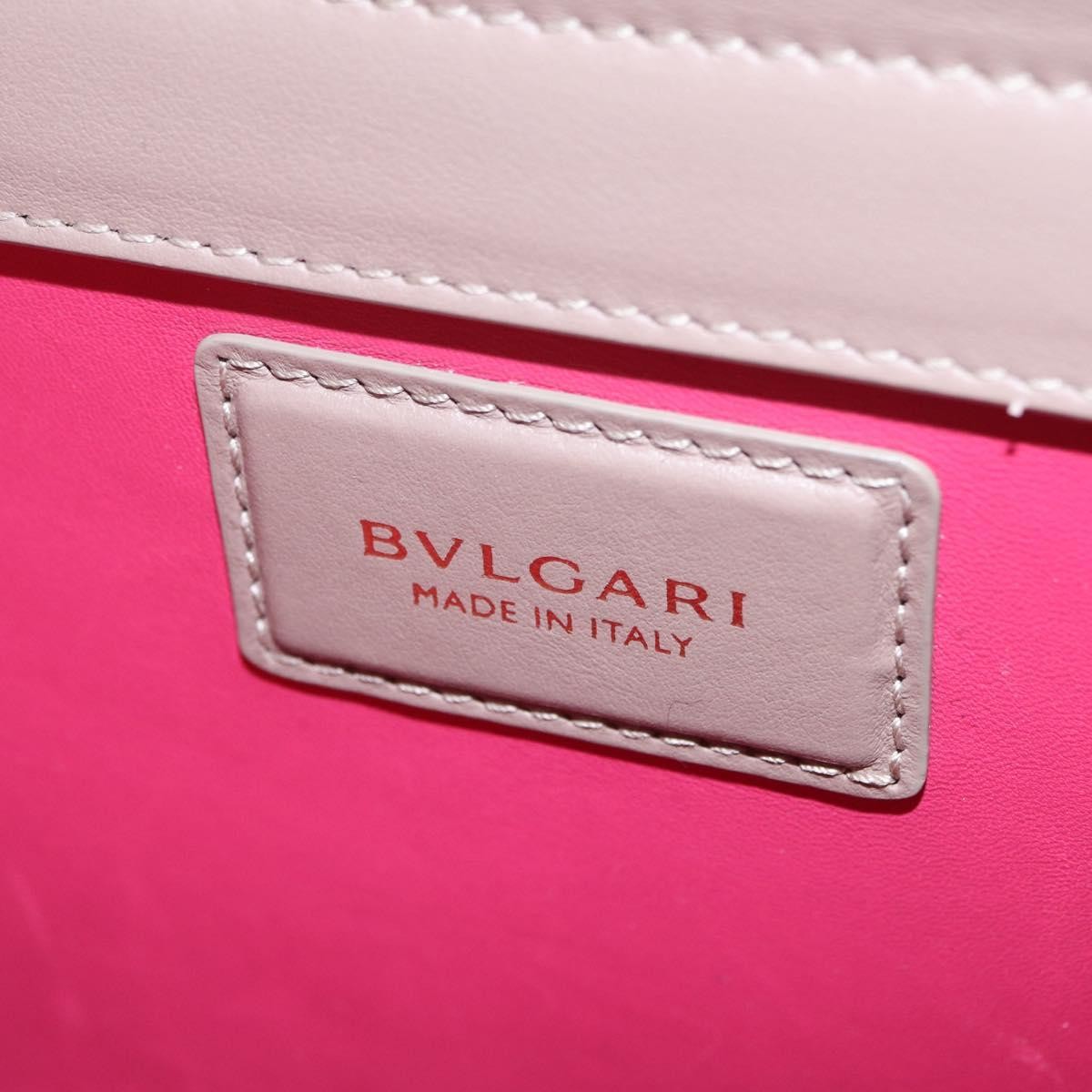 Bvlgari Signature Top Handle Leather Beige Leather Handbag (Pre-Owned)