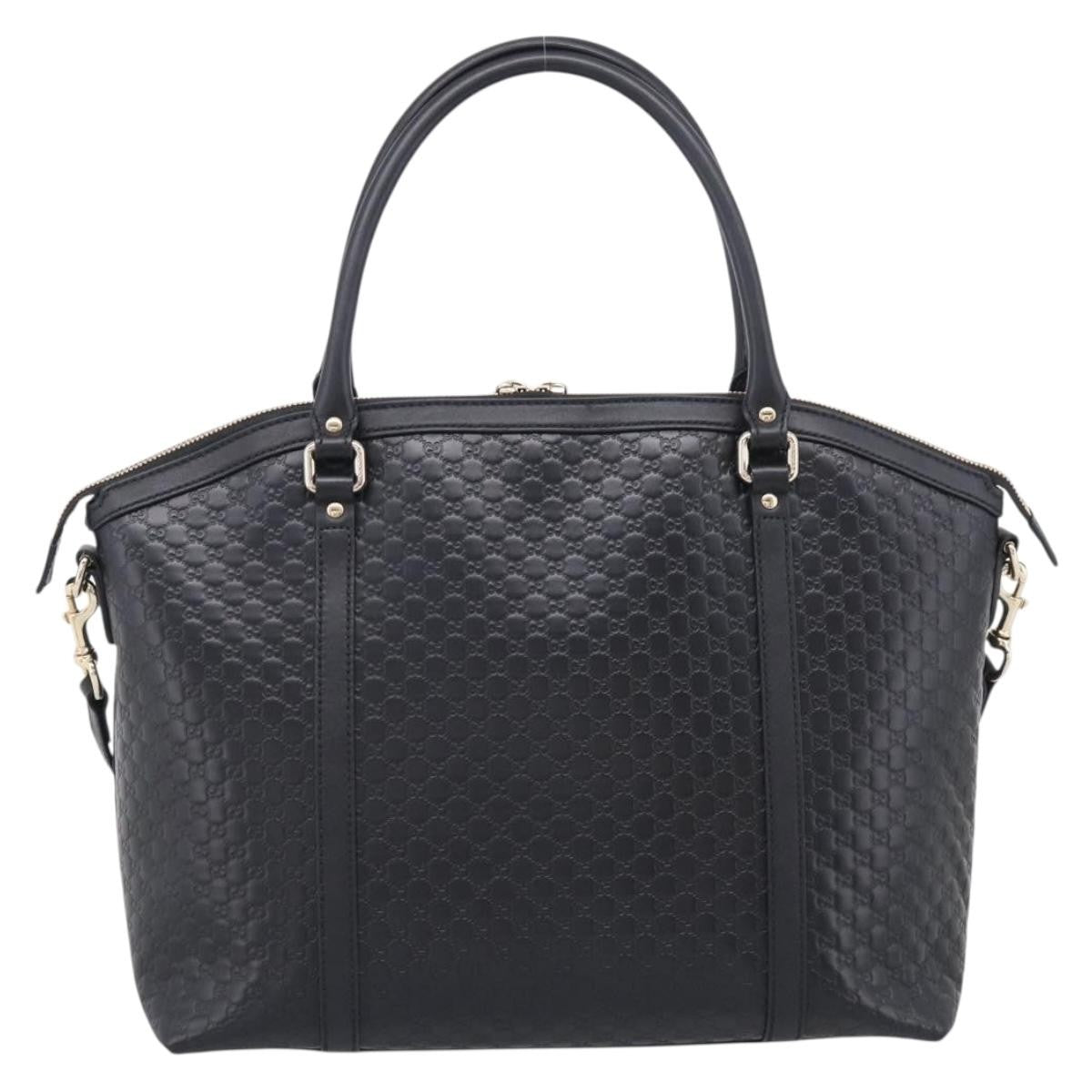 Gucci Guccissima Gg Leather Black Leather Handbag (Pre-Owned)
