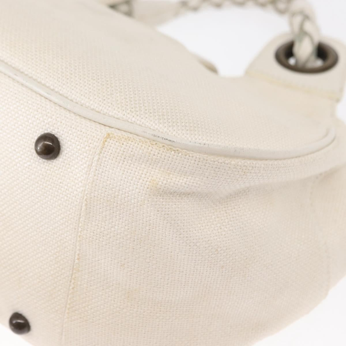 Chloe Vintage Leather White Canvas Handbag (Pre-Owned)