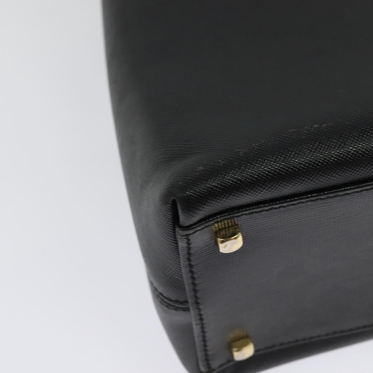 Salvatore Ferragamo Gancini Convertible Top Handle Leather Black Leather Handbag (Pre-Owned)