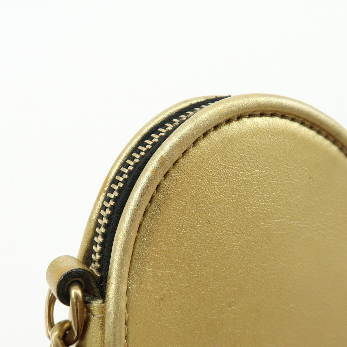 Saint Laurent Love Heart Tassel Chain Leather Gold Leather Handbag (Pre-Owned)
