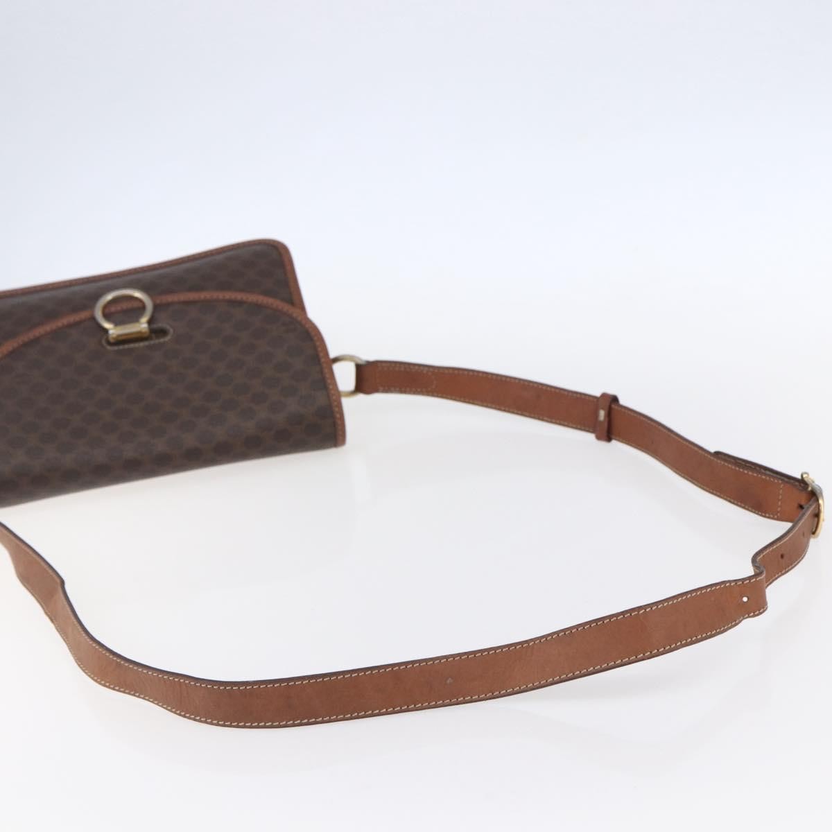 Celine Flap Shoulder Canvas Brown Canvas Shoulder Bag Bag (Pre-Owned)