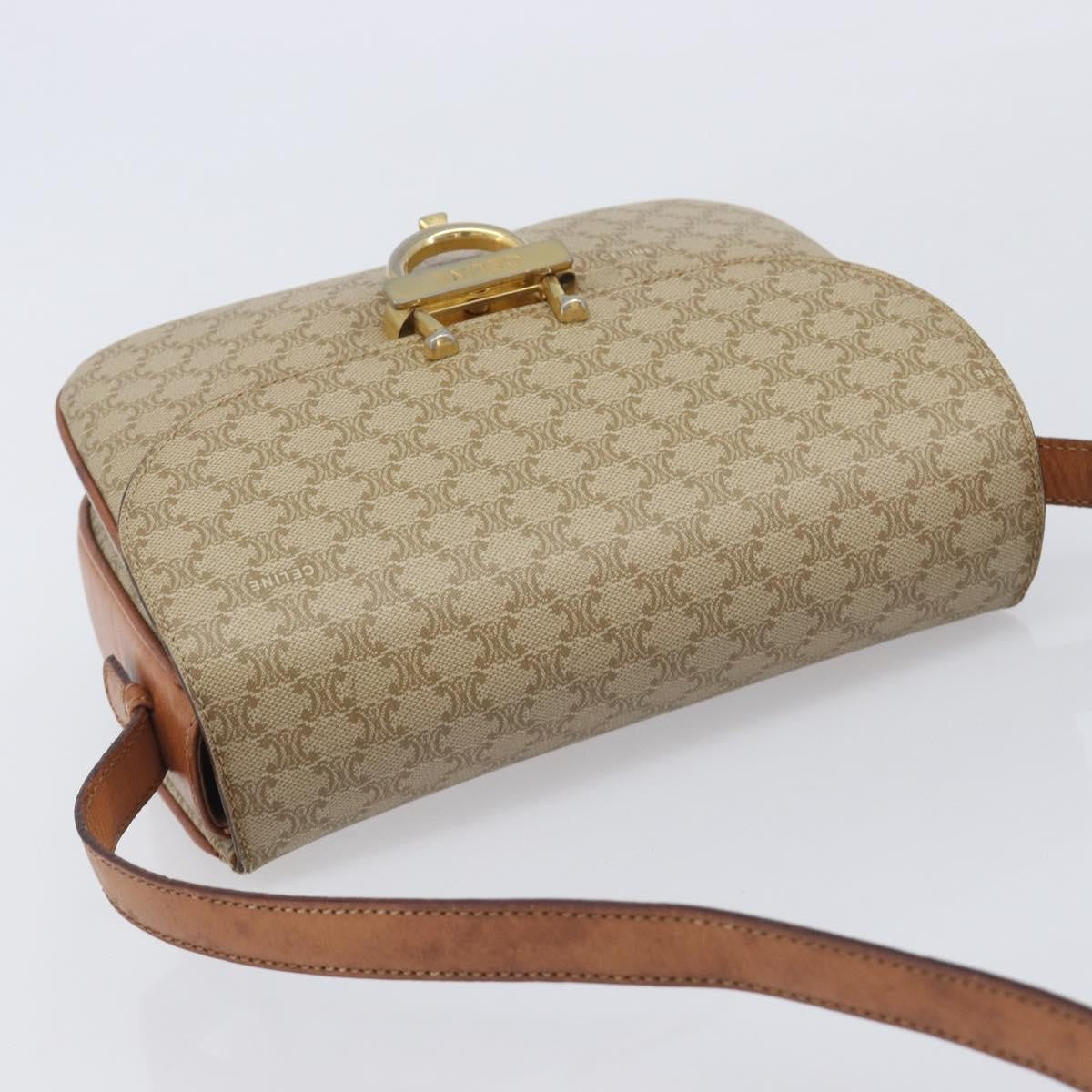 Celine Macadam Shoulder Canvas Beige Canvas Crossbody Bag Bag (Pre-Owned)