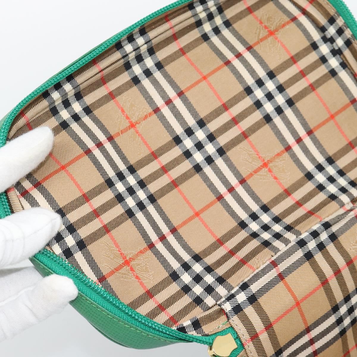 Burberry Vanity Leather Green Leather Clutche & Pouche Bag (Pre-Owned)