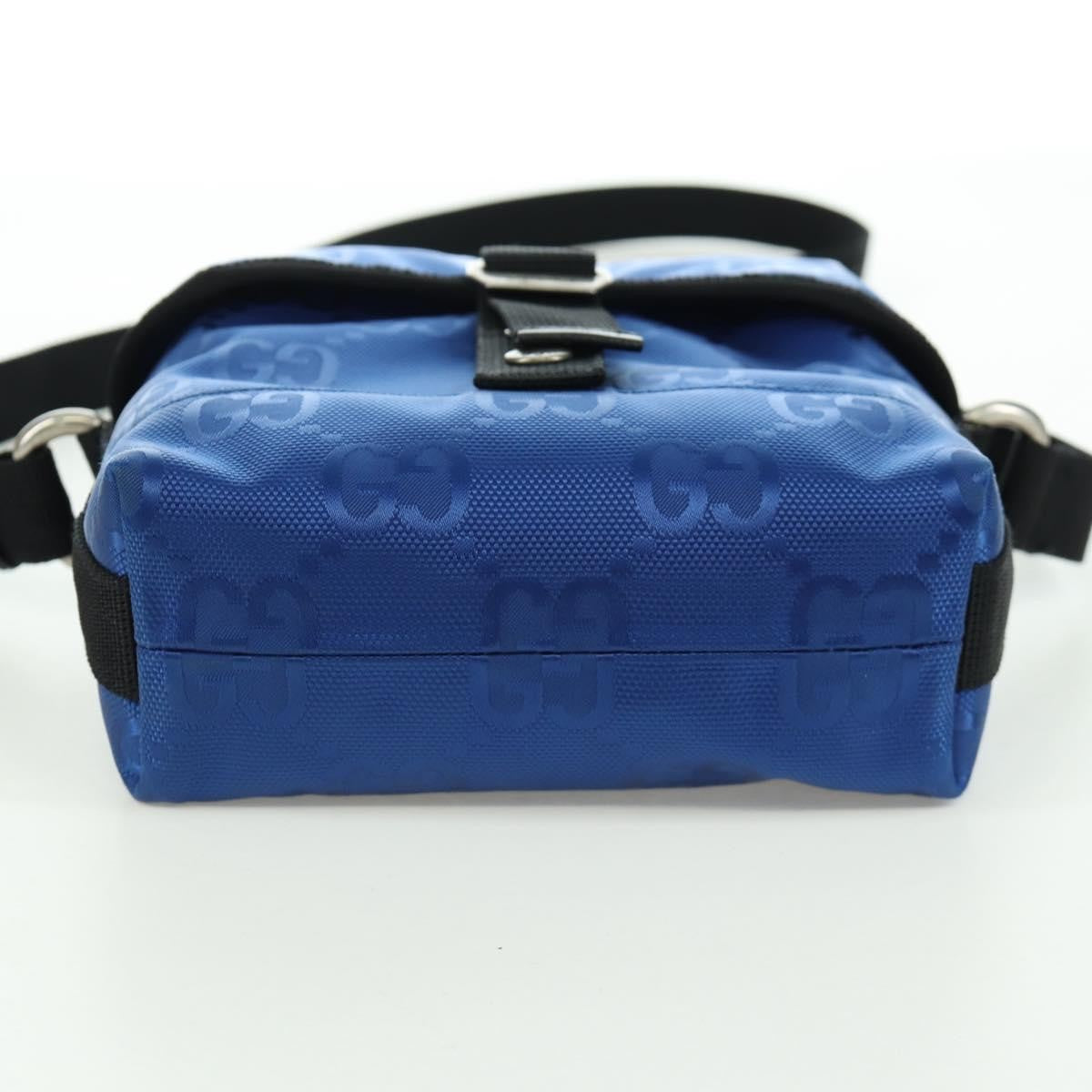 Gucci Off The Grid Buckle Messenger Gg Econyl Blue Canvas Handbag (Pre-Owned)