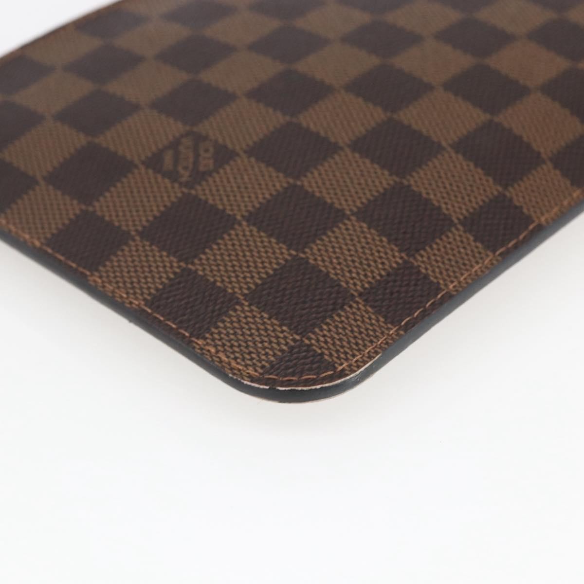 Louis Vuitton Neverfull Pochette Damier Ebene Brown Canvas Clutche & Pouche Bag (Pre-Owned)