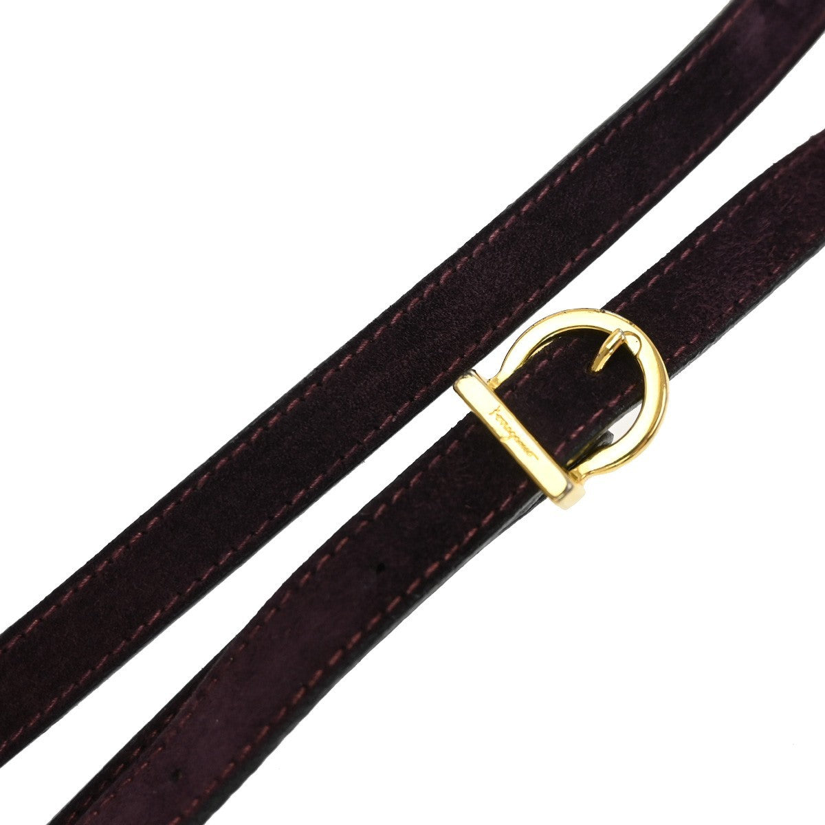 Salvatore Ferragamo Vintage Vara Bow Handle Shoulder Suede Purple Suede Handbag (Pre-Owned)