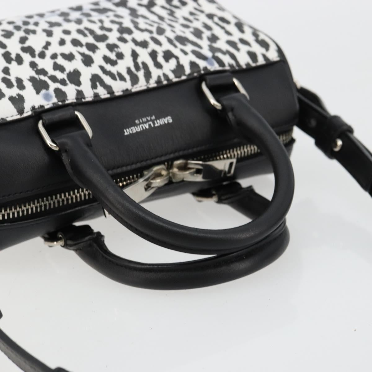 Saint Laurent Classic Baby Duffle Printed Leather Black Leather Handbag (Pre-Owned)