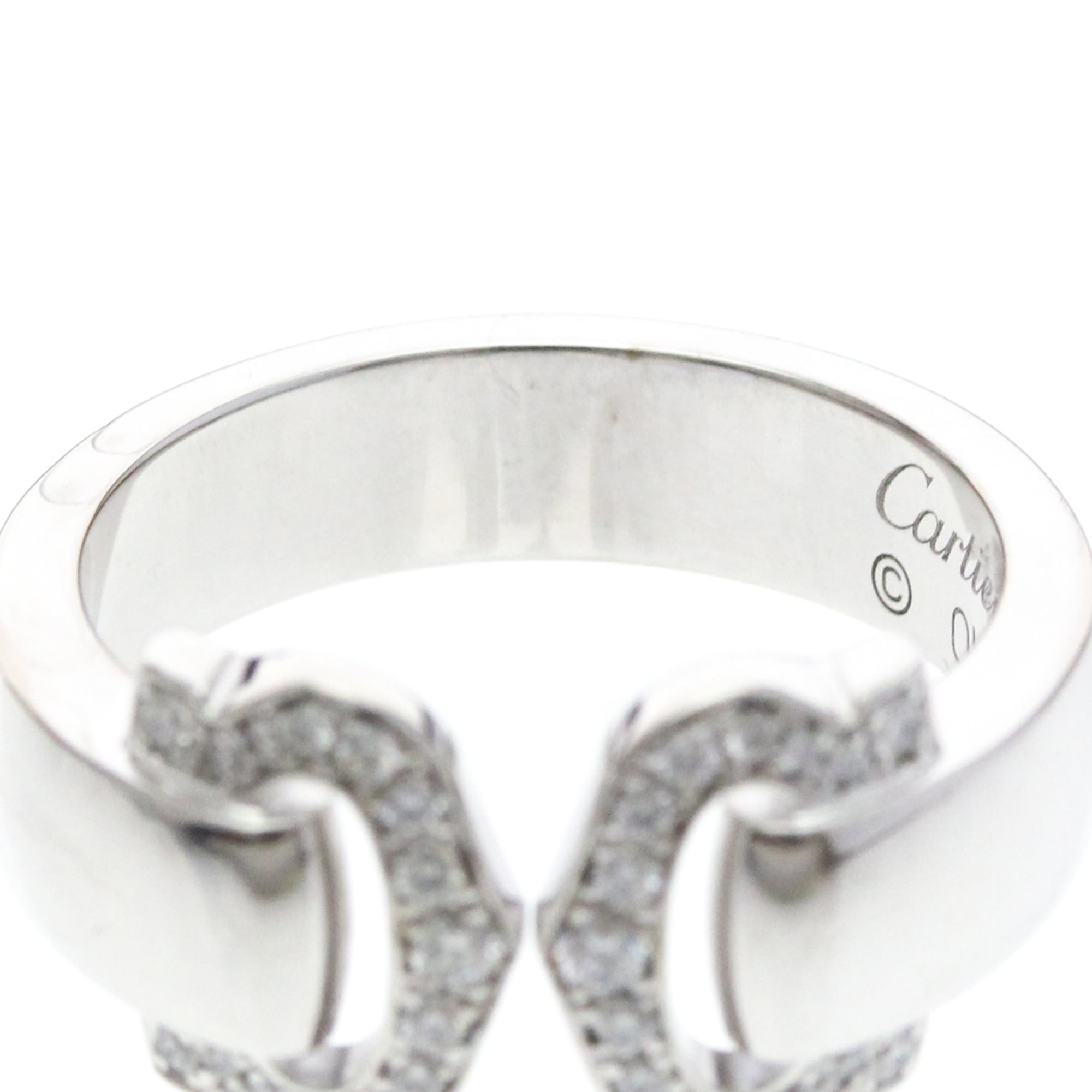 Cartier 2C De Cartier 18K White Gold Silver White_Gold Ring Jewelry (Pre-Owned)