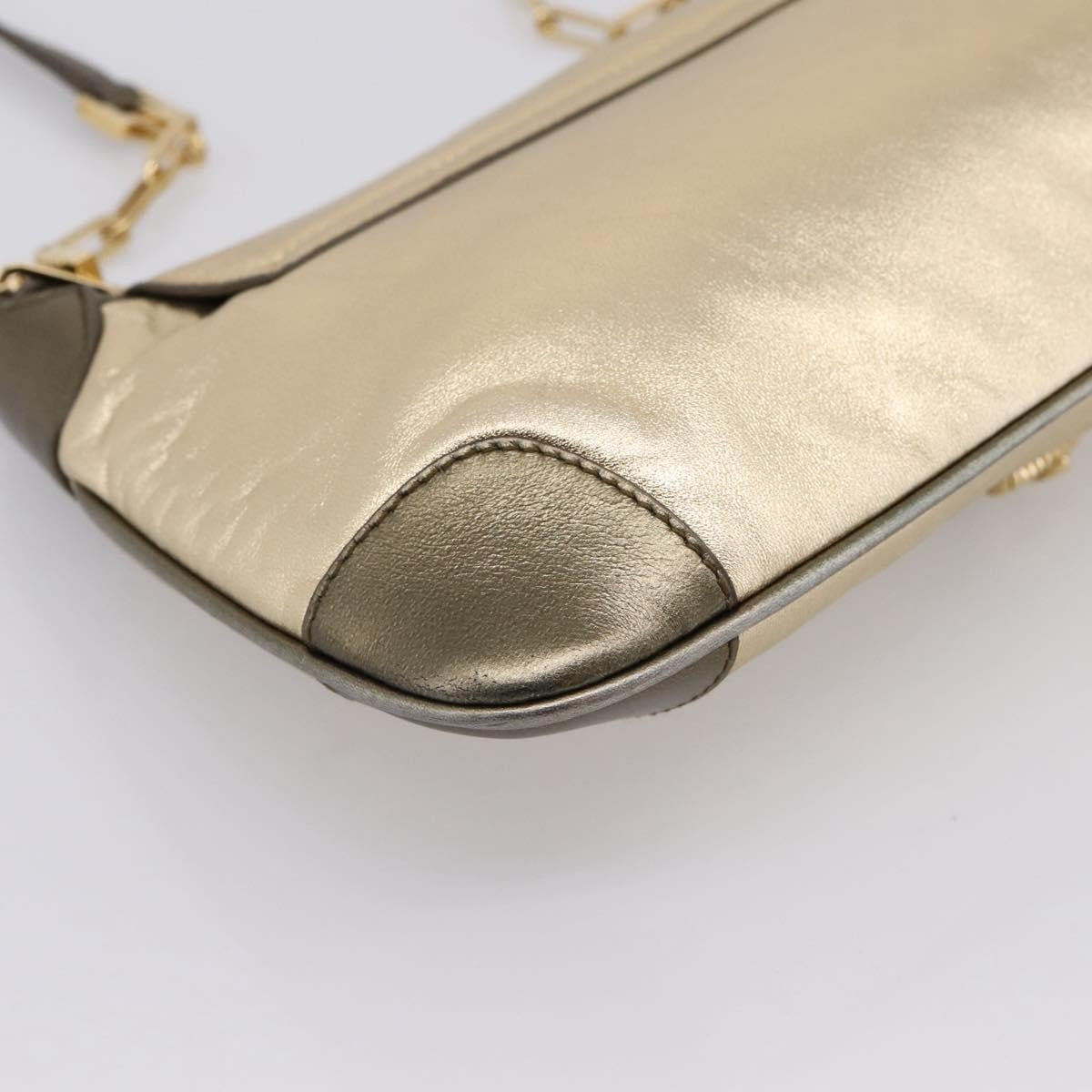 Gucci Tiger Charm Leather Gold Leather Shoulder Bag Bag (Pre-Owned)
