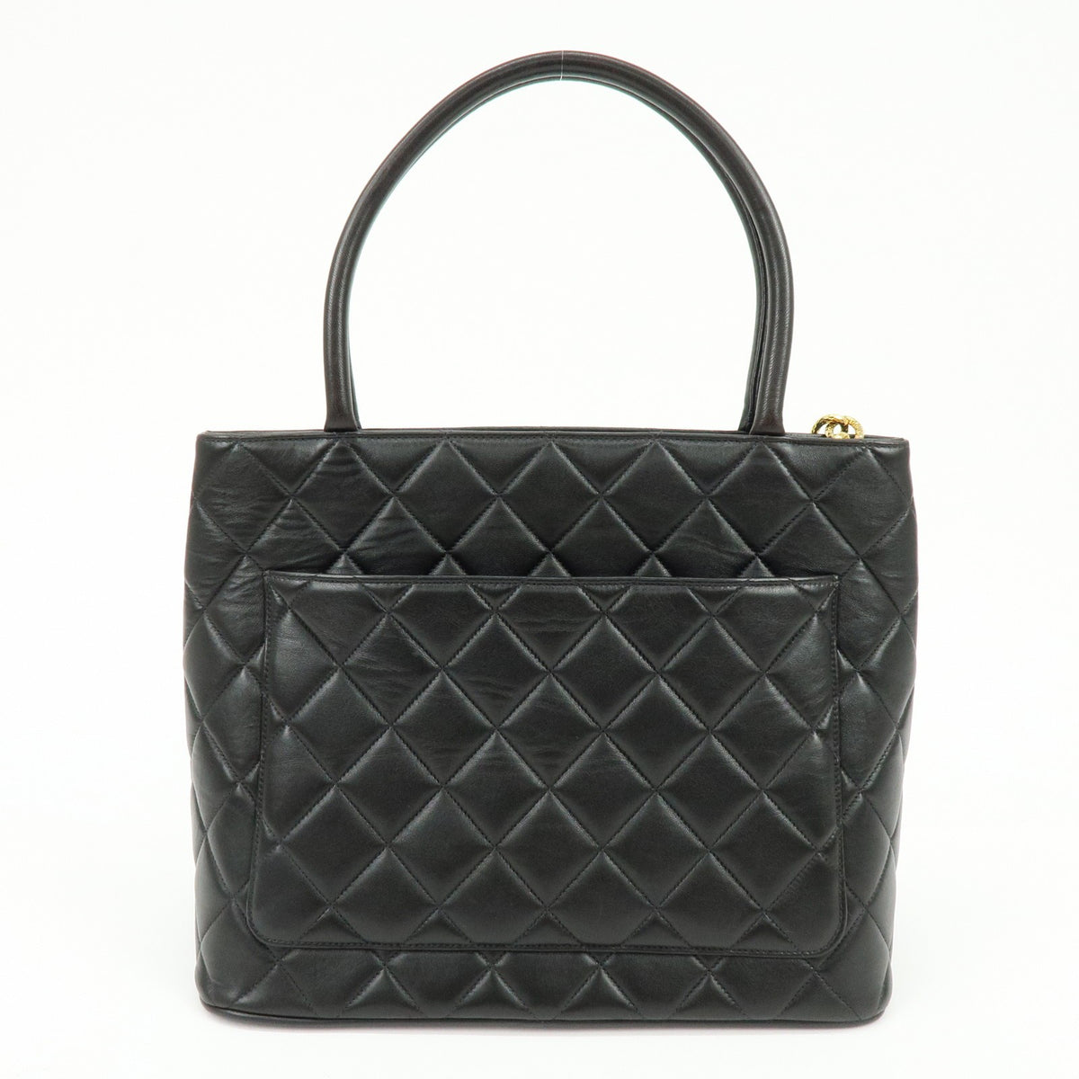 Chanel Medallion Quilted Caviar Black Calfskin Tote Bag Bag (Pre-Owned)