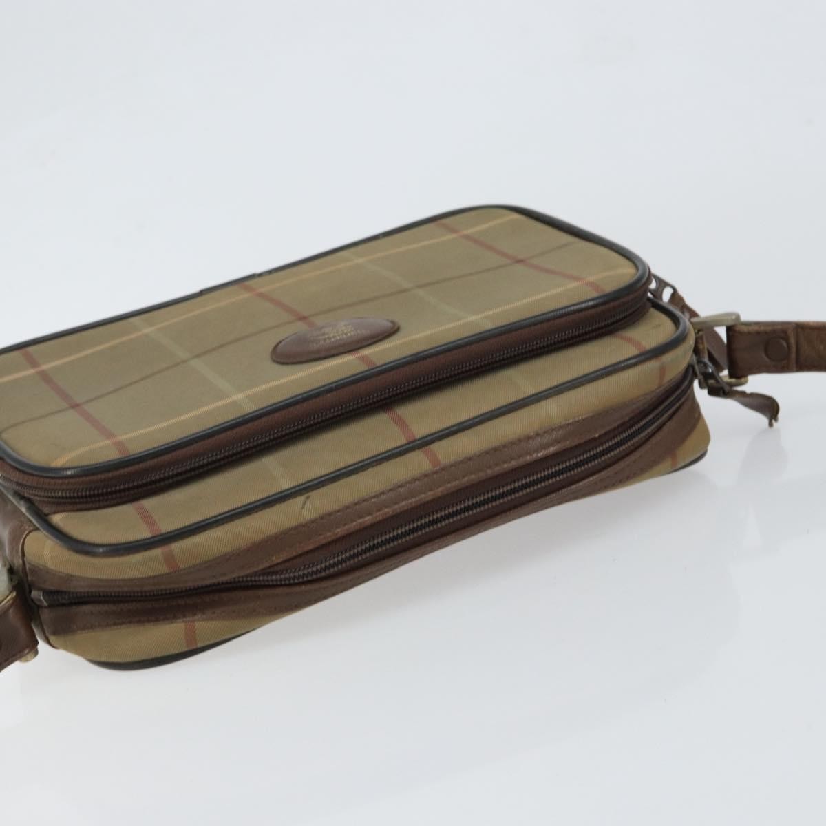 Burberry Nova Check Canvas Beige Canvas Shoulder Bag Bag (Pre-Owned)