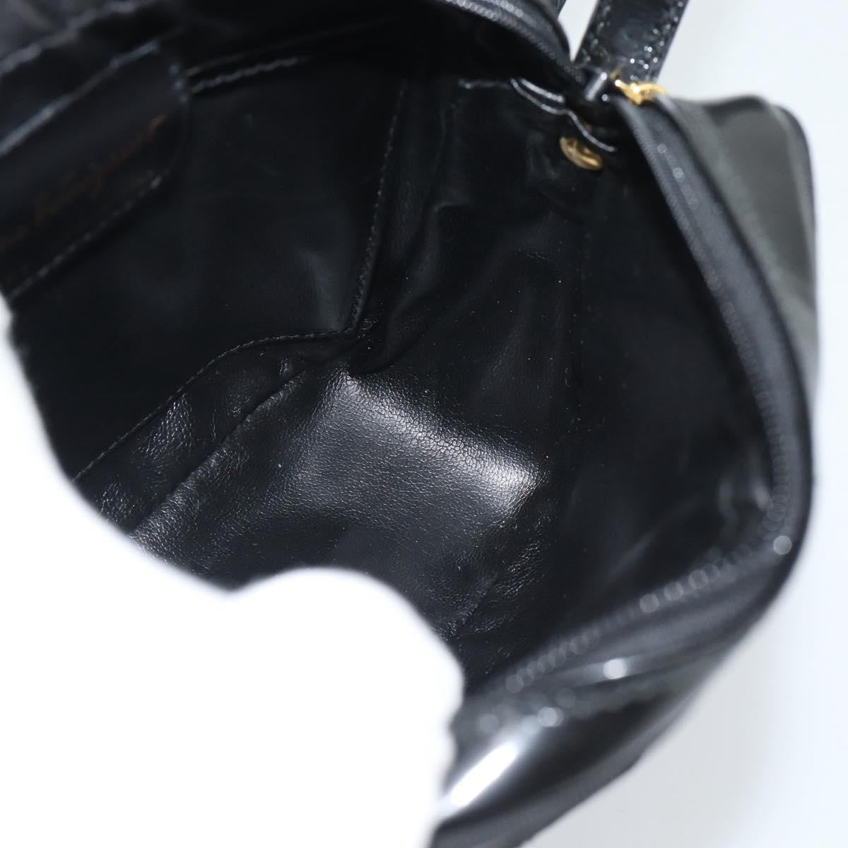 Salvatore Ferragamo Vala Patent Leather Black Patent_Leather Shoulder Bag Bag (Pre-Owned)