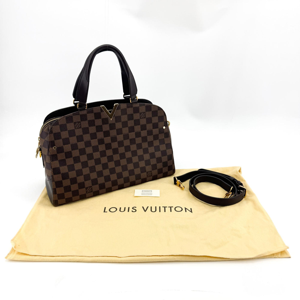 Louis Vuitton Kensington Bowling Damier Brown Canvas Handbag (Pre-Owned)