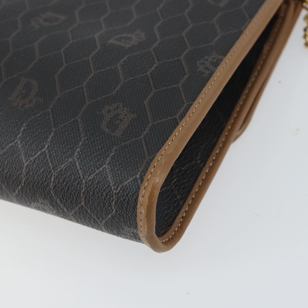Christian Dior Vintage Honeycomb Chain Canvas Black Canvas Shoulder Bag Bag (Pre-Owned)
