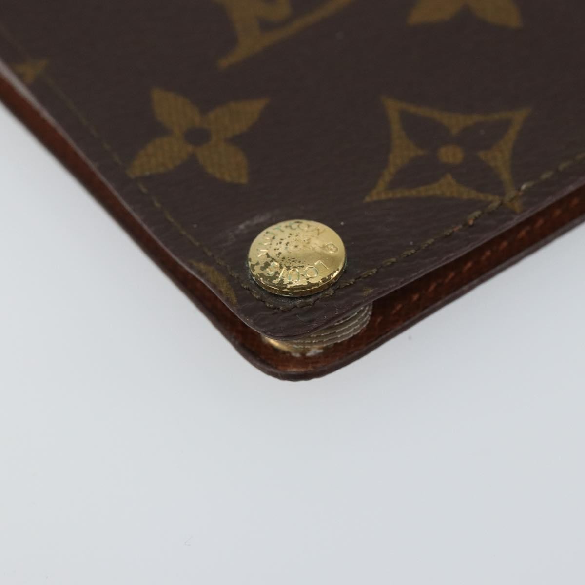 Louis Vuitton Porte Cartes Pression Card Case Monogram Canvas Brown Canvas Card Holders Accessory (Pre-Owned)