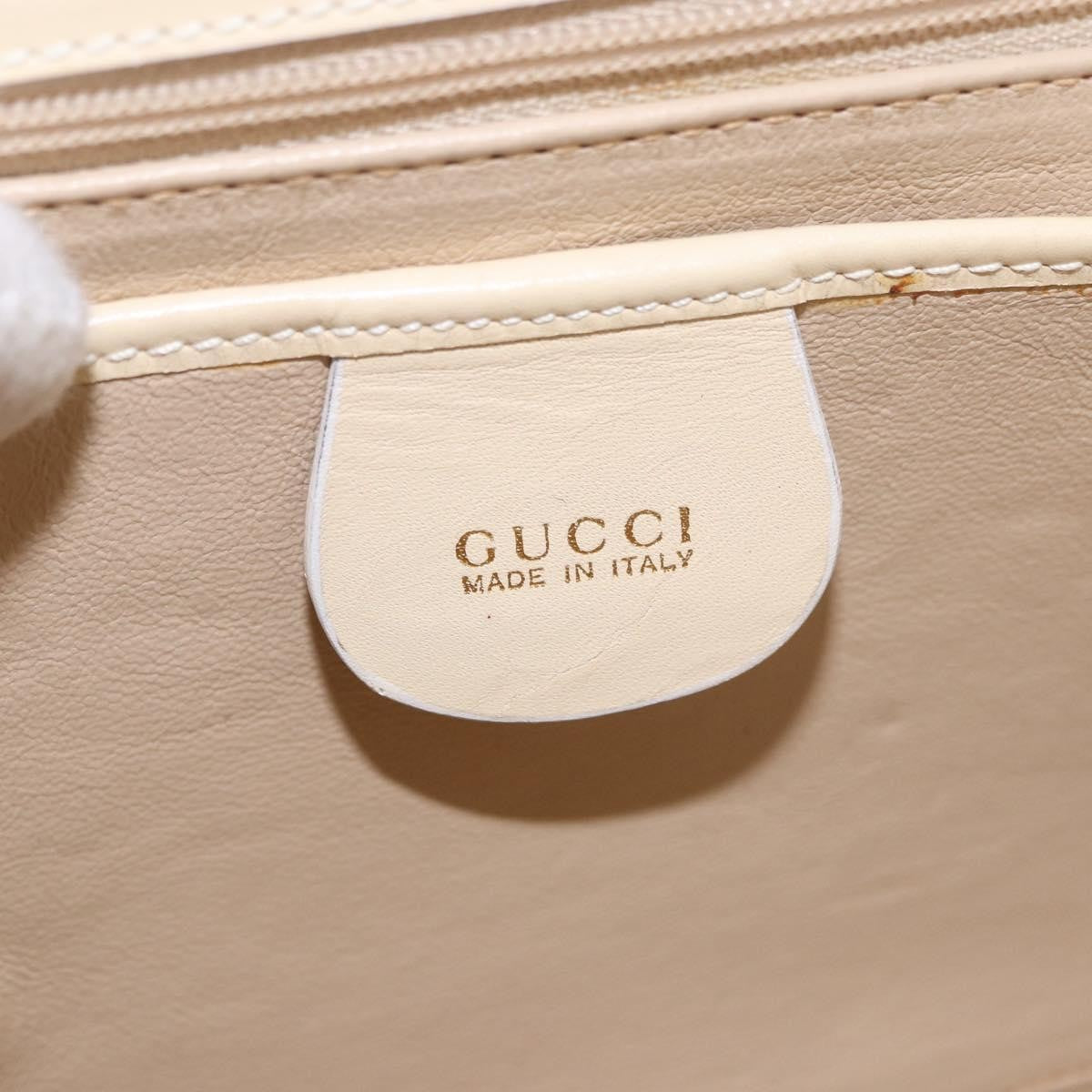 Gucci Vintage Convertible Box Leather Beige Patent_Leather Handbag (Pre-Owned)