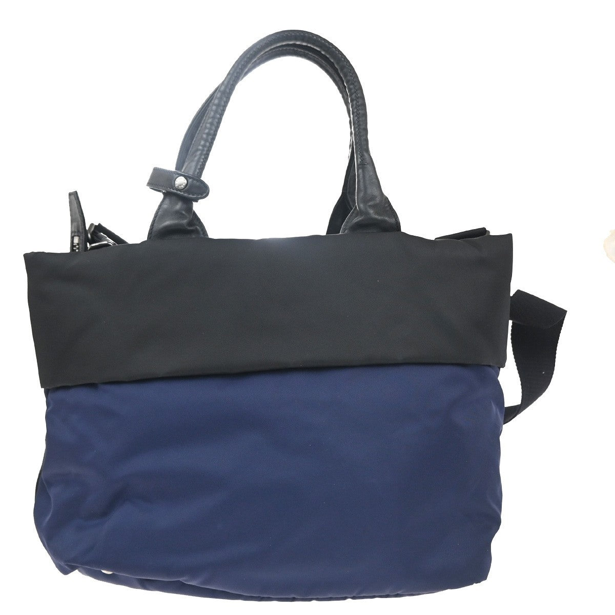 Prada Convertible Double Tote Tessuto Black Nylon Handbag (Pre-Owned)