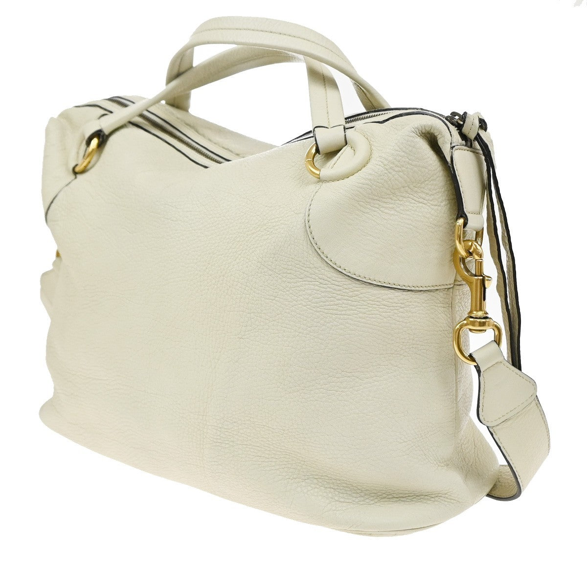 Gucci Twill Leather Beige Leather Shoulder Bag Bag (Pre-Owned)