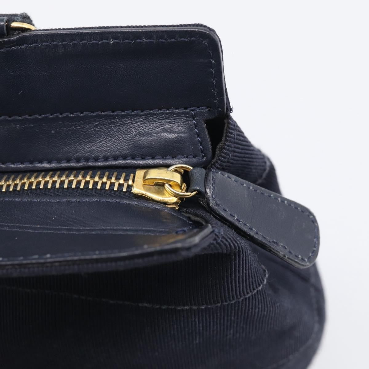 Salvatore Ferragamo Vala Canvas Navy Canvas Shoulder Bag Bag (Pre-Owned)