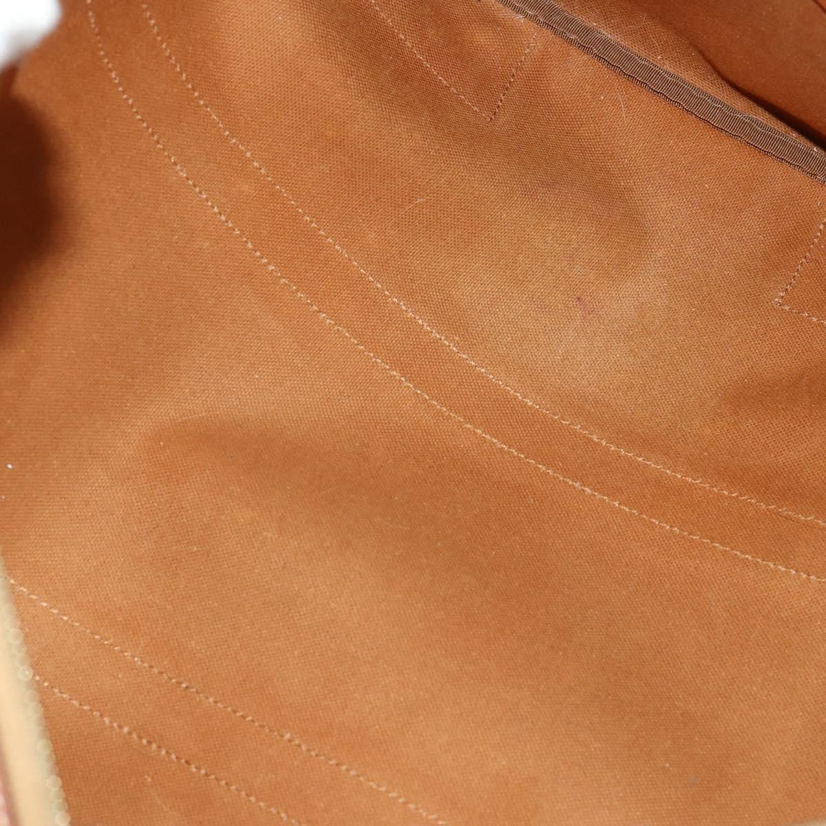 Celine Vintage Macadam Boston Canvas And Leather Brown Canvas Travel Bag Bag (Pre-Owned)