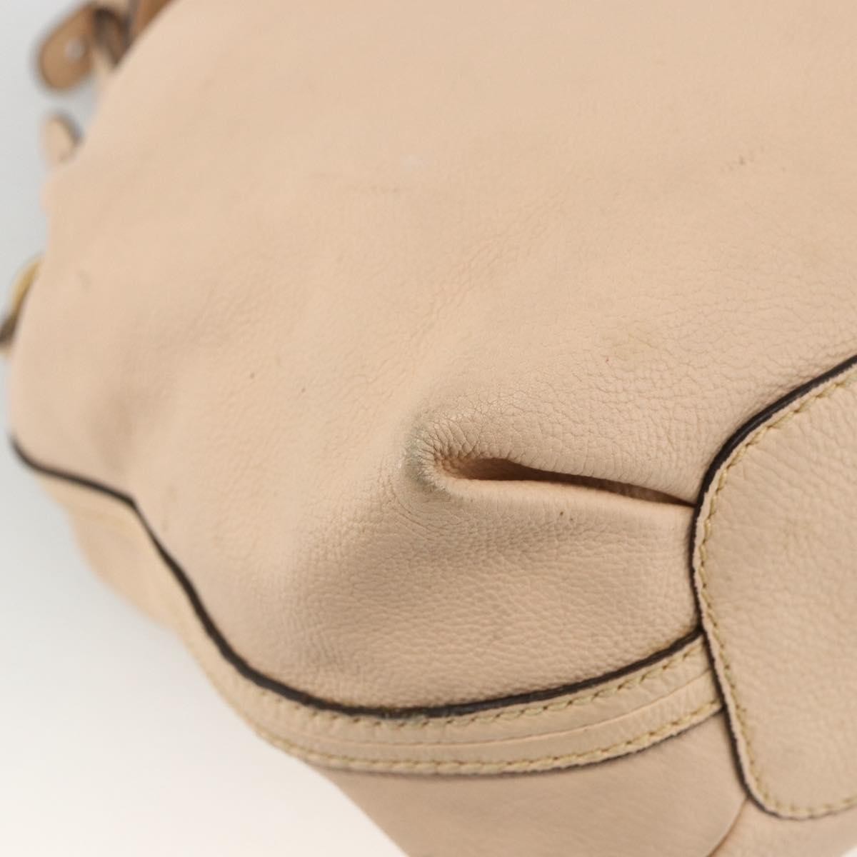 Chloe Elsie Convertible Satchel Leather Beige Leather Handbag (Pre-Owned)