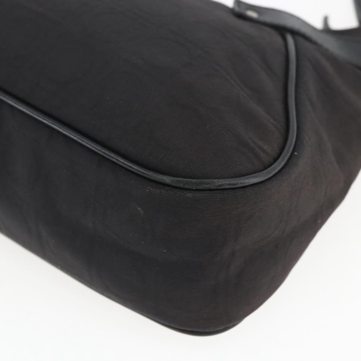 Salvatore Ferragamo Vintage Gancini Hobo Leather Black Canvas Shoulder Bag Bag (Pre-Owned)