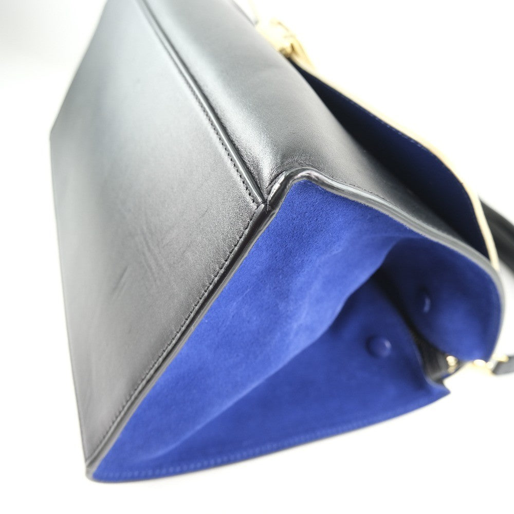 Celine Trapeze Leather With Suede Black Leather Bag (Pre-Owned)