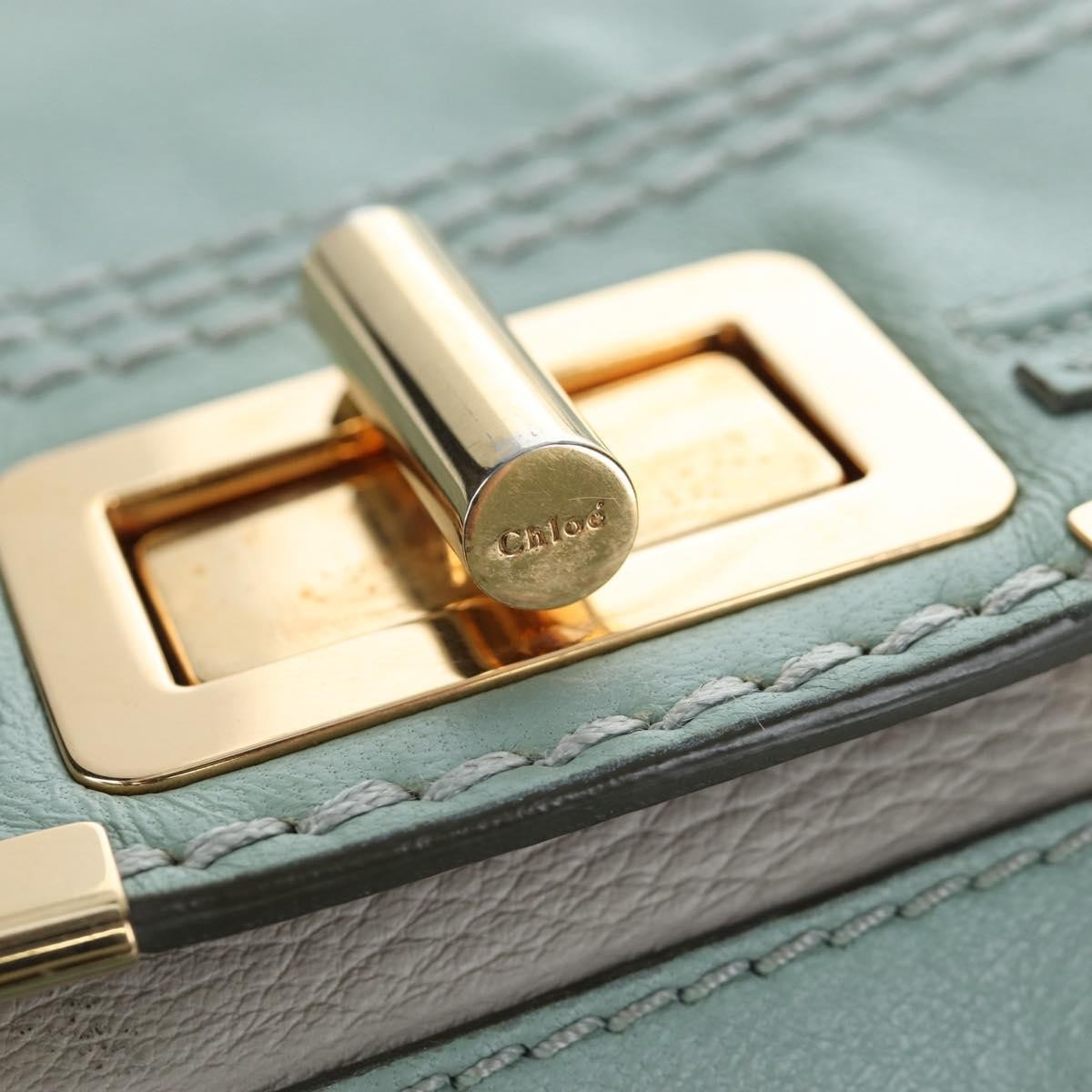 Chloe Marcie Top Handle Leather Green Leather Handbag (Pre-Owned)