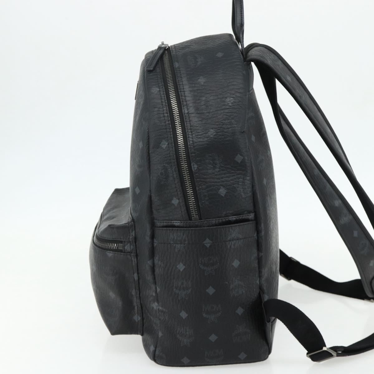 MCM Vintage Vicetos Leather Black Leather Backpack Bag (Pre-Owned)