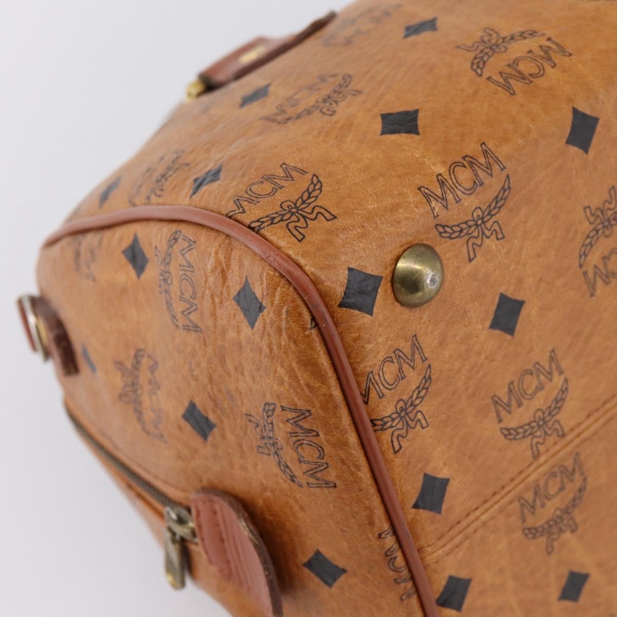 MCM Vicetos Leather Brown Leather Travel Bag Bag (Pre-Owned)
