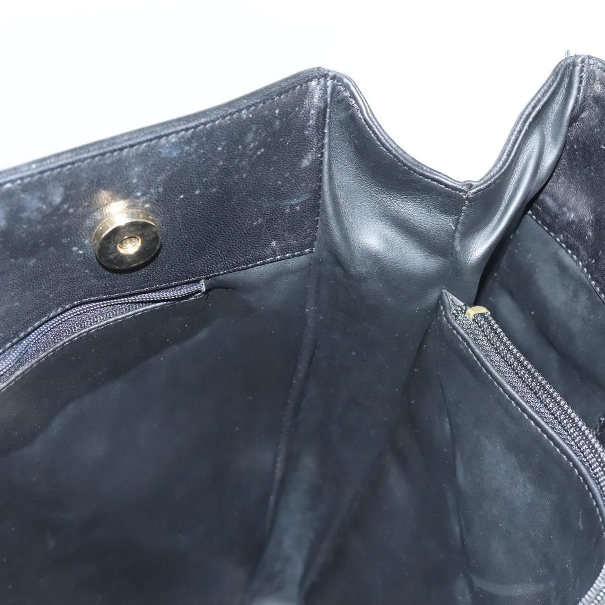 Bally Vintage Quilted Leather Black Leather Tote Bag Bag (Pre-Owned)