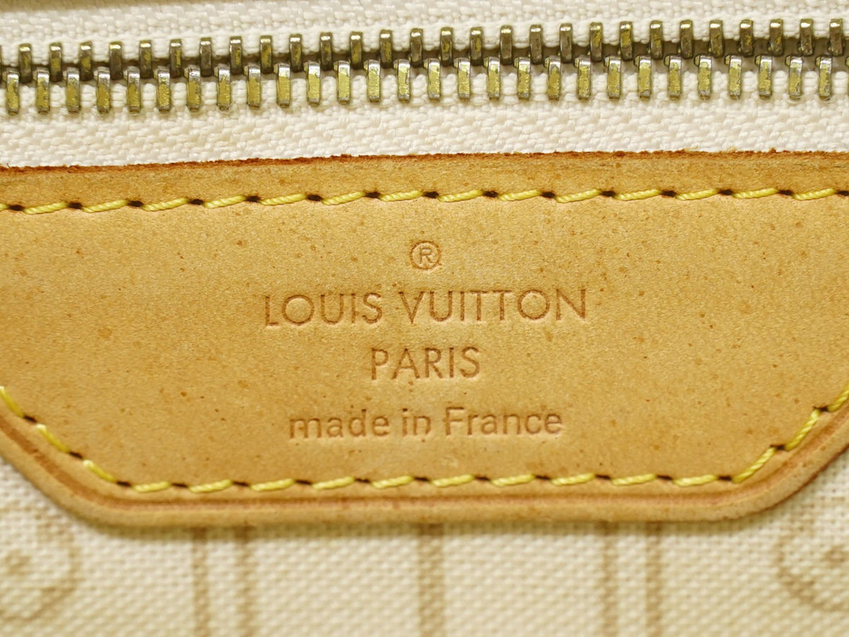 Louis Vuitton Neverfull Damier White Canvas Tote Bag Bag (Pre-Owned)