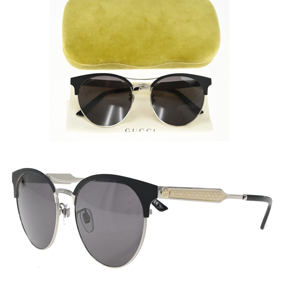 Gucci Eyewear Sunglasses Black Plastic Sunglasse Accessory (Pre-Owned)