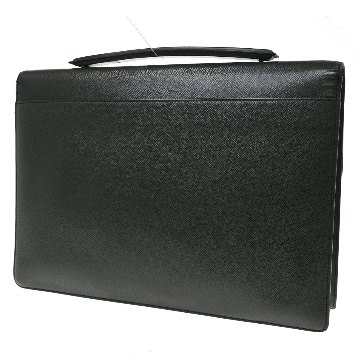 Louis Vuitton Porte-Documents Angara Taiga Leather Black Leather Briefcase Bag (Pre-Owned)