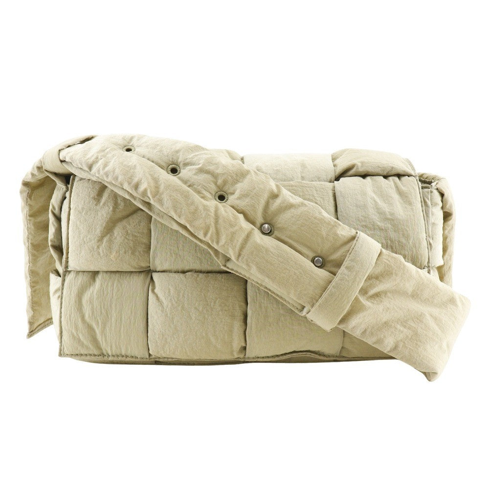 Bottega Veneta Padded Tech Cassette Intrecciato Nylon Khaki Nylon Shoulder Bag Bag (Pre-Owned)