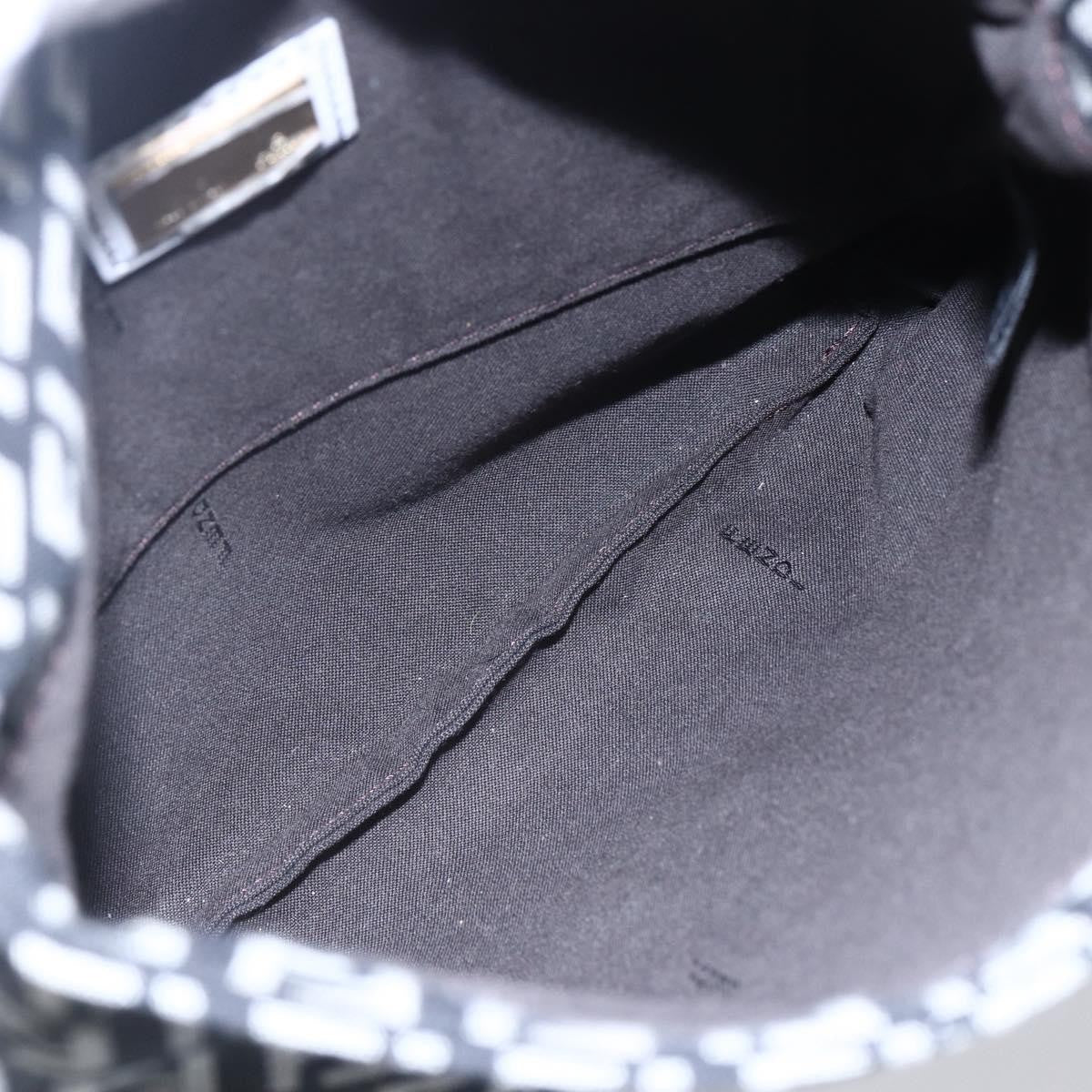 Fendi Vintage Flap Zucchino Canvas Black Canvas Shoulder Bag Bag (Pre-Owned)