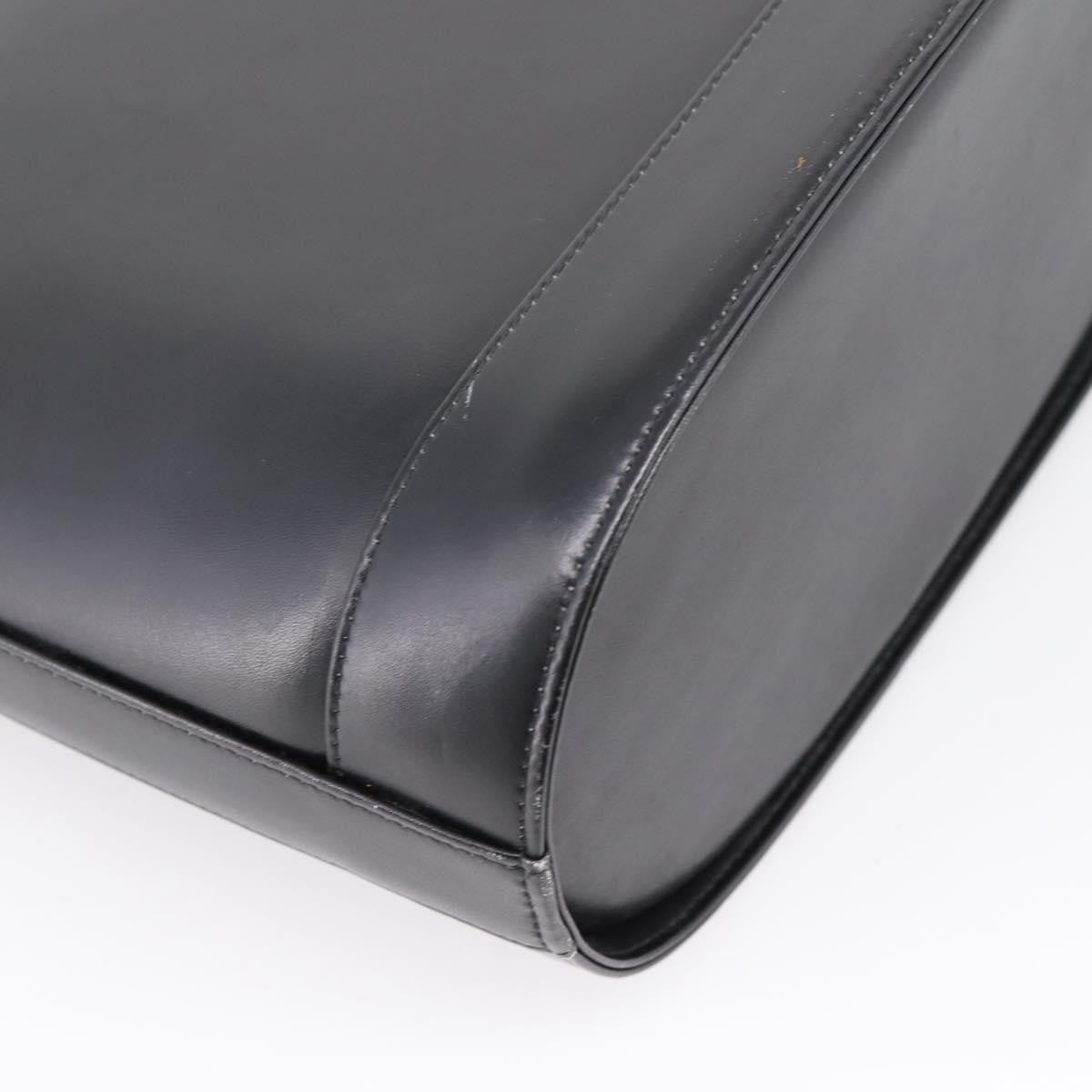 Saint Laurent Vintage Shoulder Bag Leather Black Leather Shoulder Bag Bag (Pre-Owned)