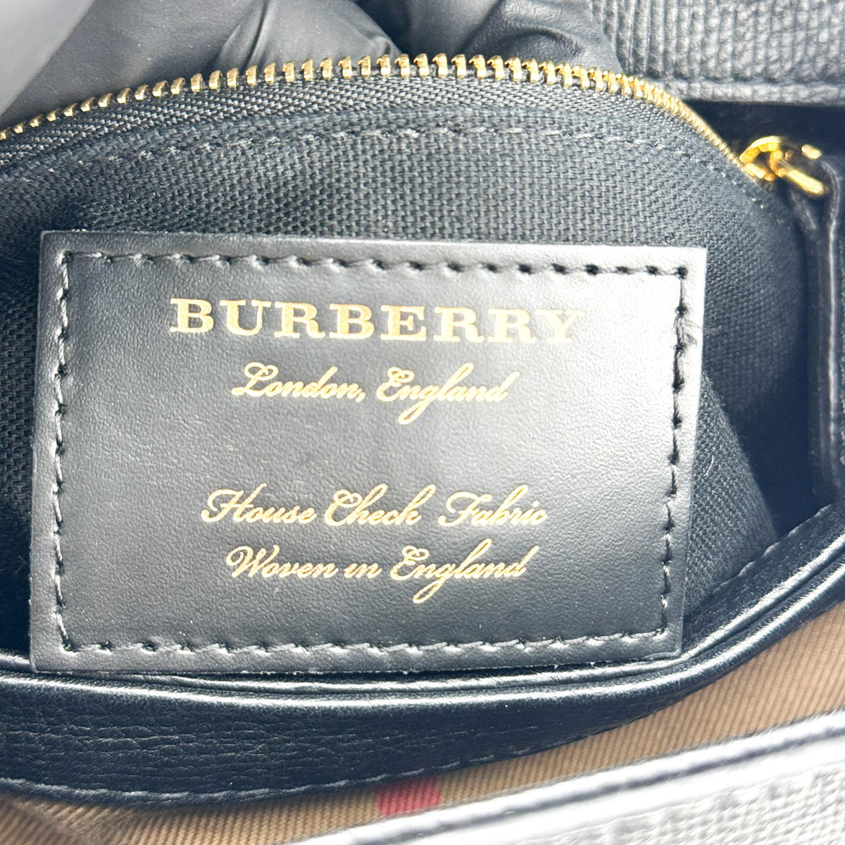 Burberry Camberley Top Handle Leather Black Leather Handbag (Pre-Owned)