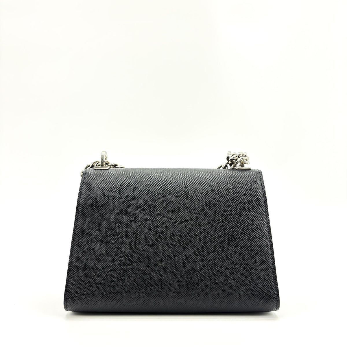 Prada Monochrome Saffiano Leather Black Leather Tote Bag Bag (Pre-Owned)