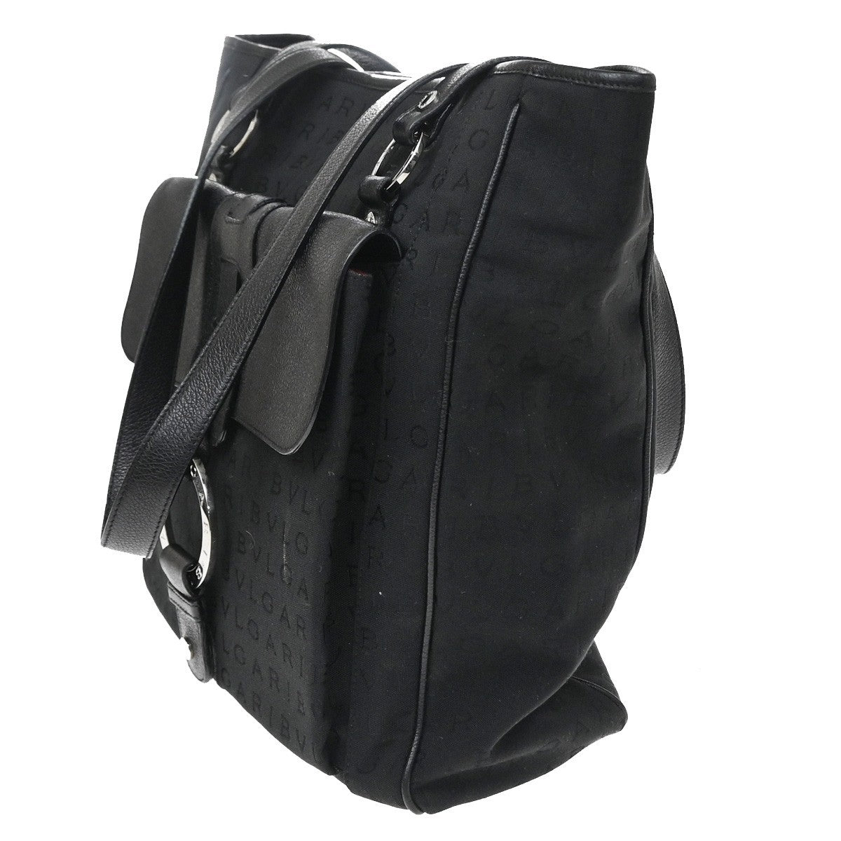 Bvlgari Vintage Canvas Black Canvas Tote Bag Bag (Pre-Owned)