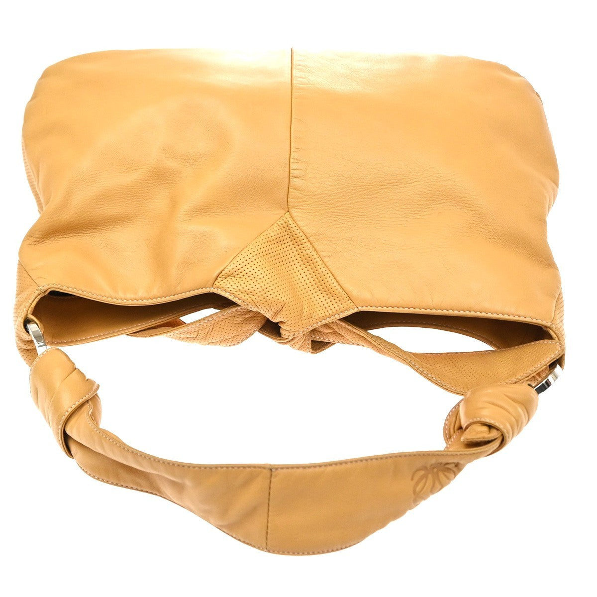 Loewe Vintage Knot Nappa Leather Hobo Bag Leather Beige Leather Handbag (Pre-Owned)