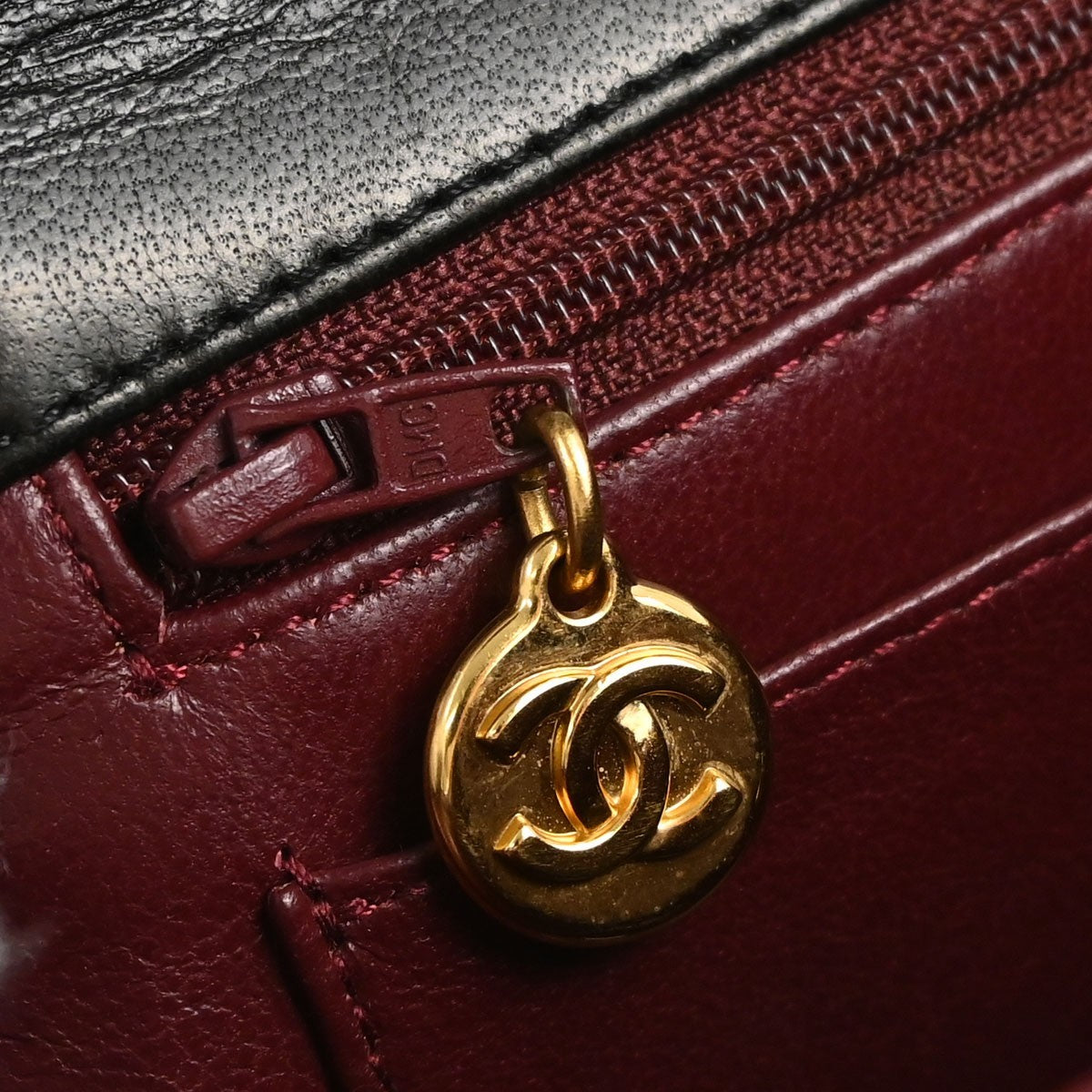 Chanel Vintage Classic Top Handle Flap Quilted Lambskin Black Leather Handbag (Pre-Owned)