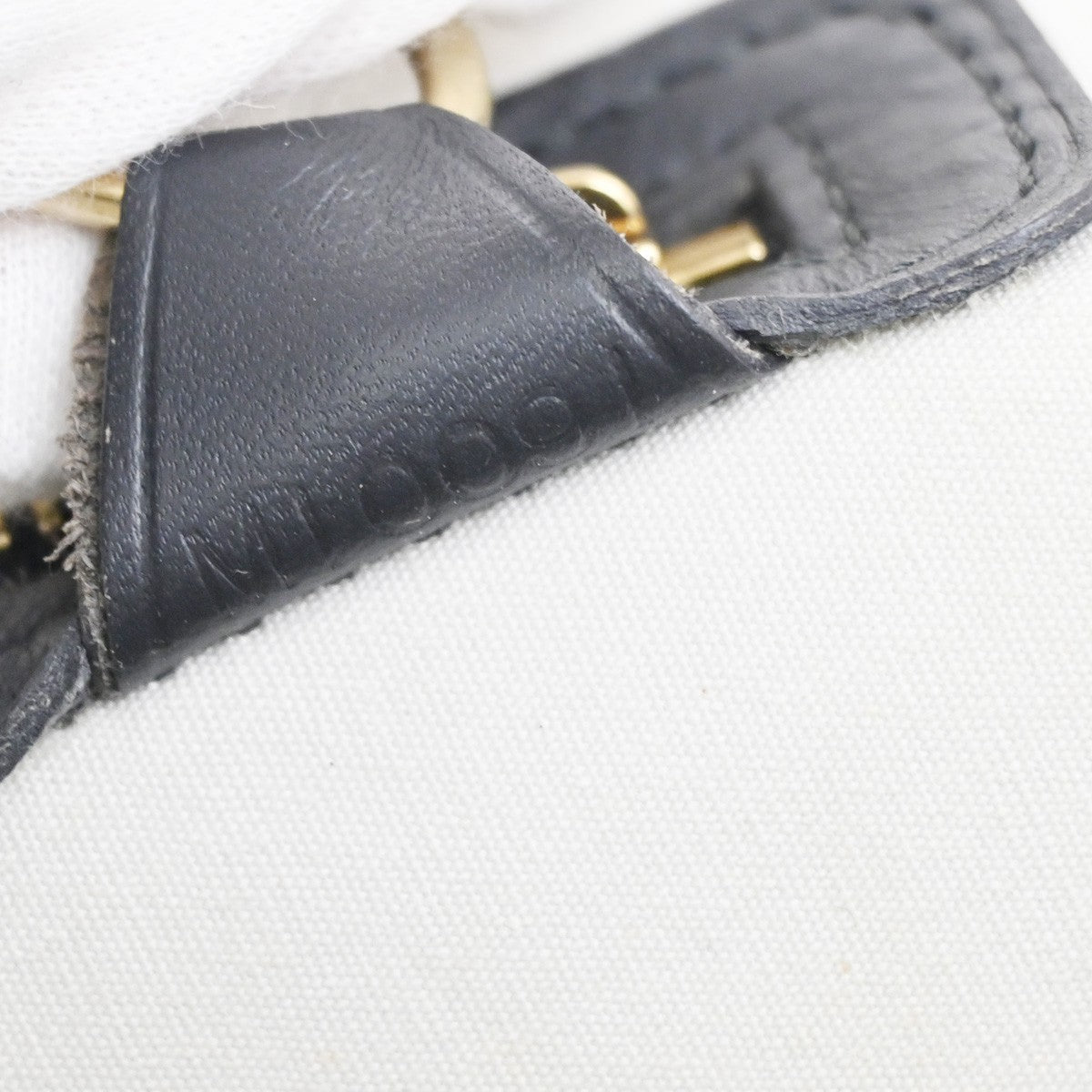 Louis Vuitton Alma Mini Lin Blue Canvas Handbag (Pre-Owned)