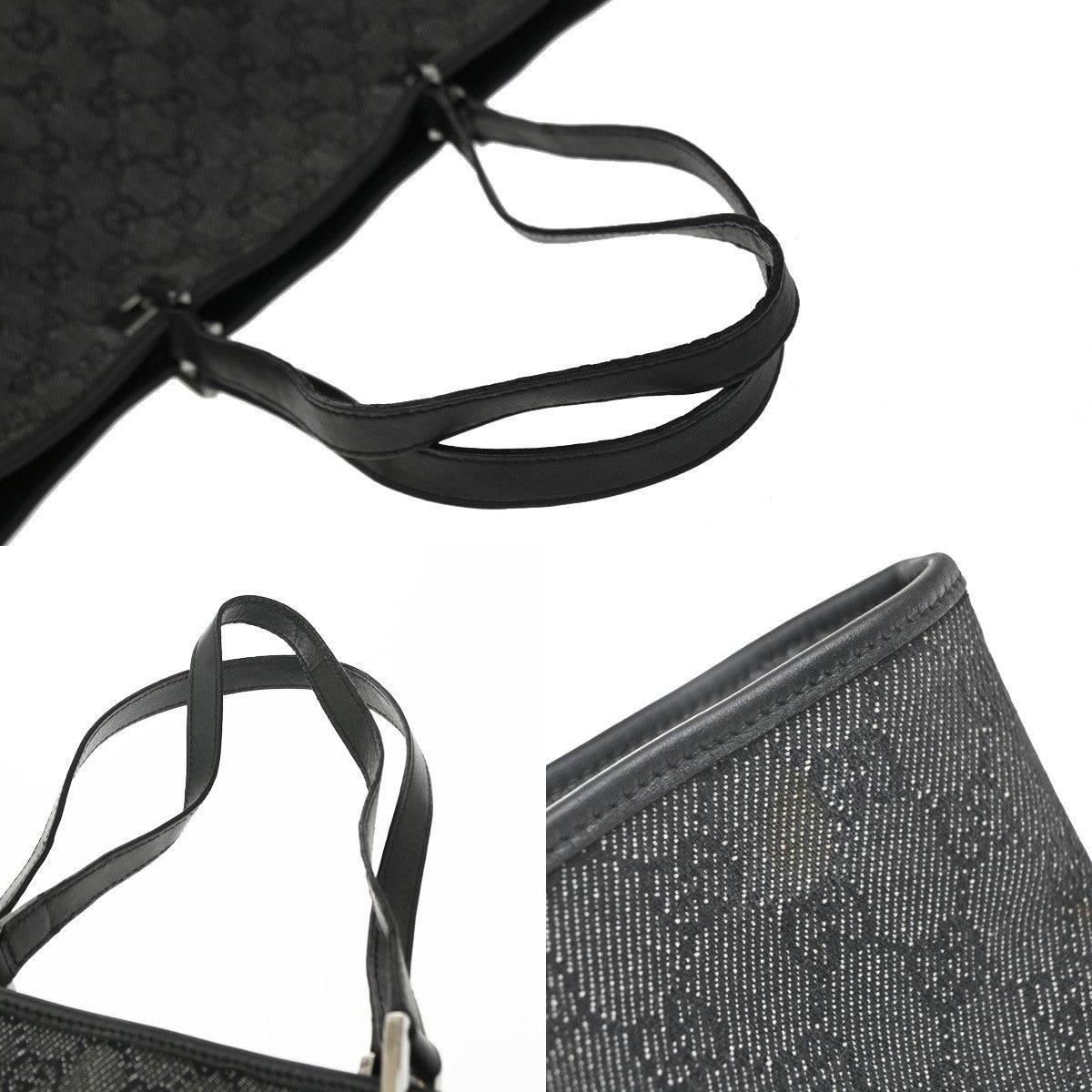 Gucci Vertical Tote Gg Canvas Black Canvas Tote Bag Bag (Pre-Owned)