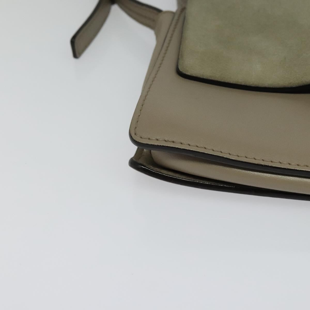 Chloe Faye Leather And Suede Gray Suede Shoulder Bag Bag (Pre-Owned)