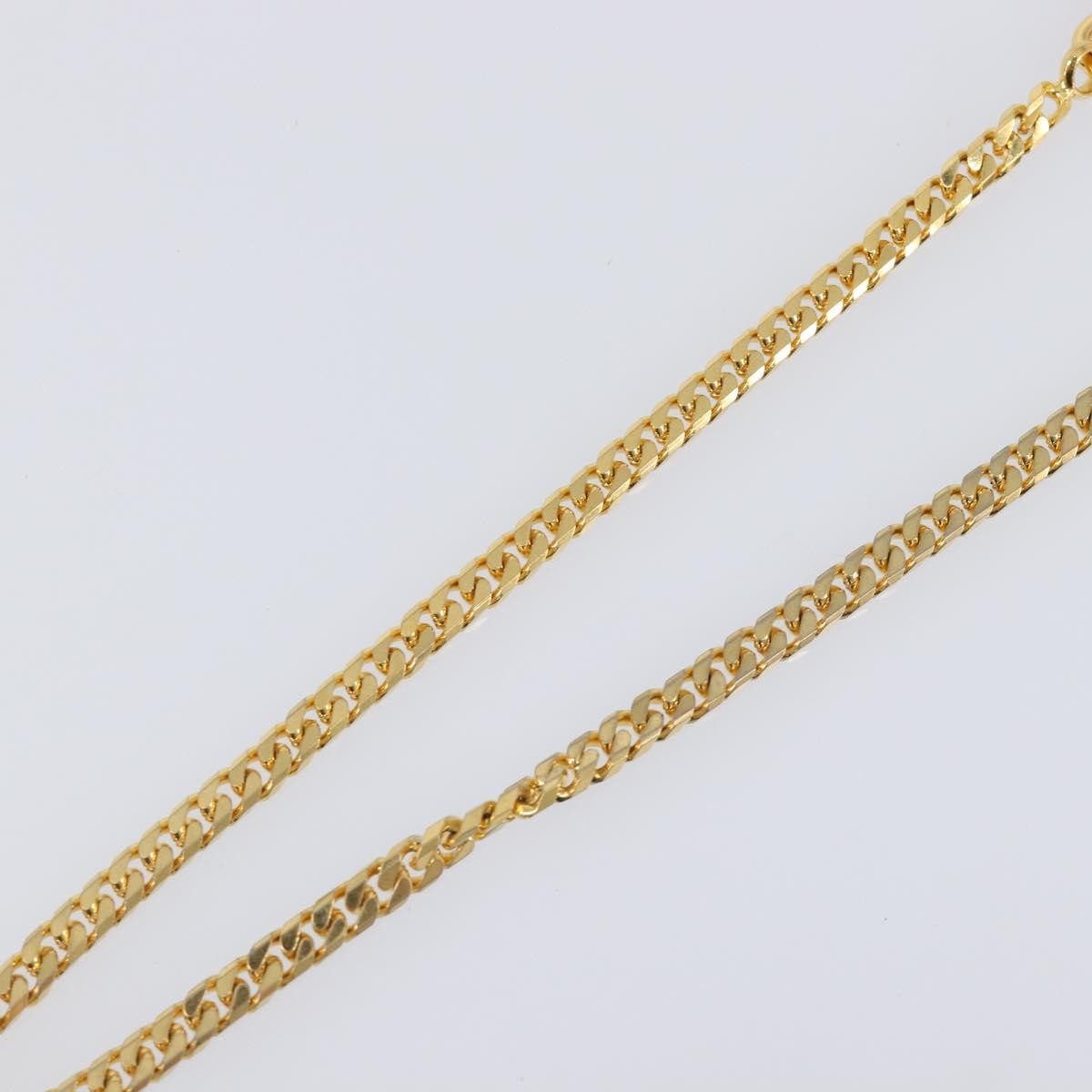 Celine Vintage Logo Circle Pendant Metal Gold Metal Necklace Jewelry (Pre-Owned)