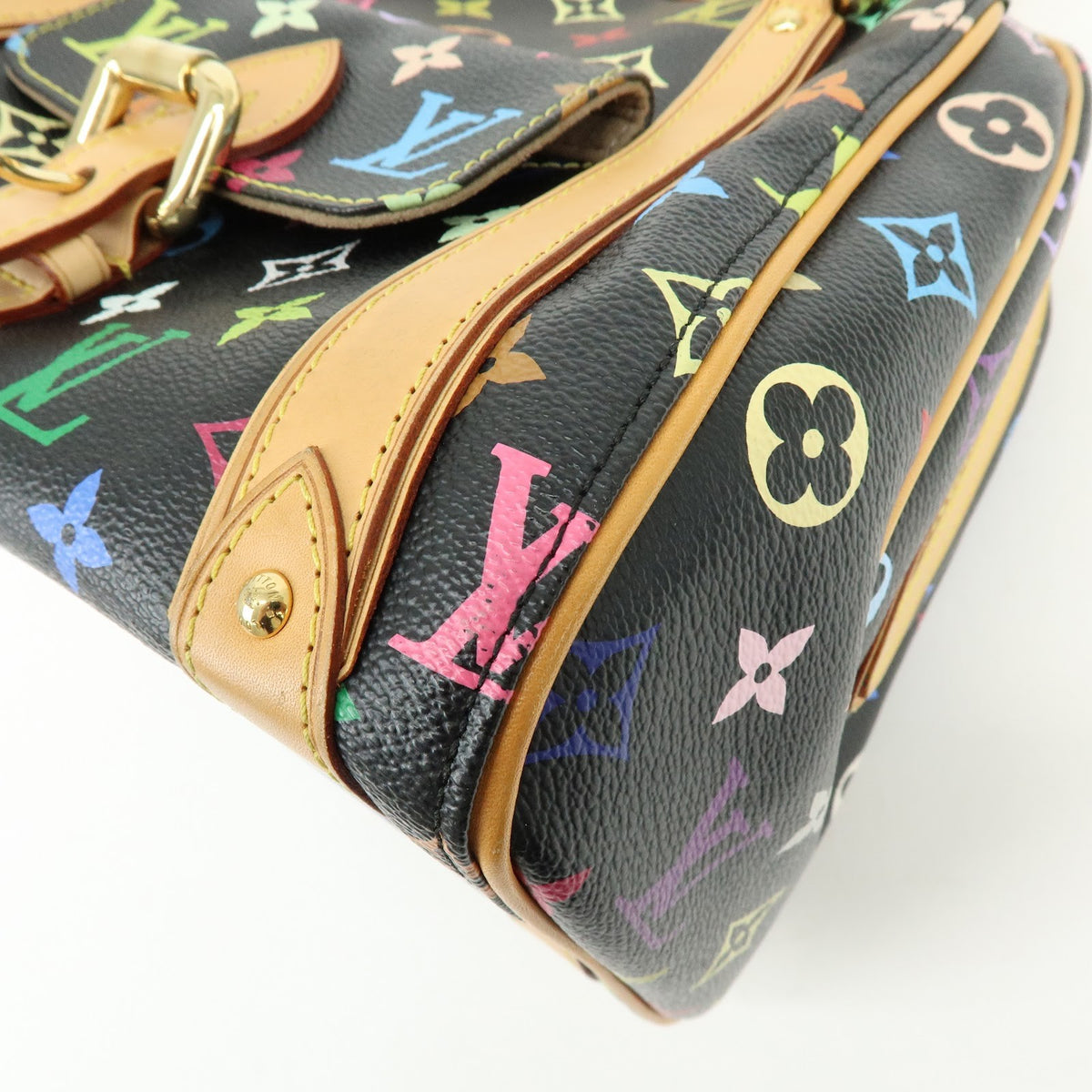 Louis Vuitton Priscilla Monogram Multicolor Black Canvas Handbag (Pre-Owned)