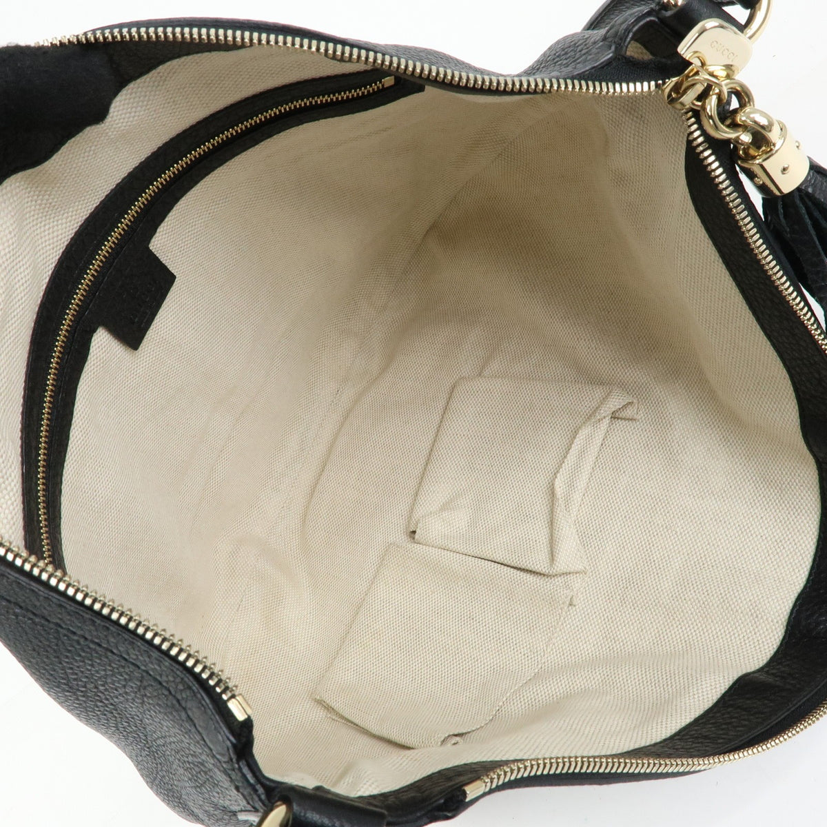 Gucci Soho Messenger Leather Black Leather Handbag (Pre-Owned)